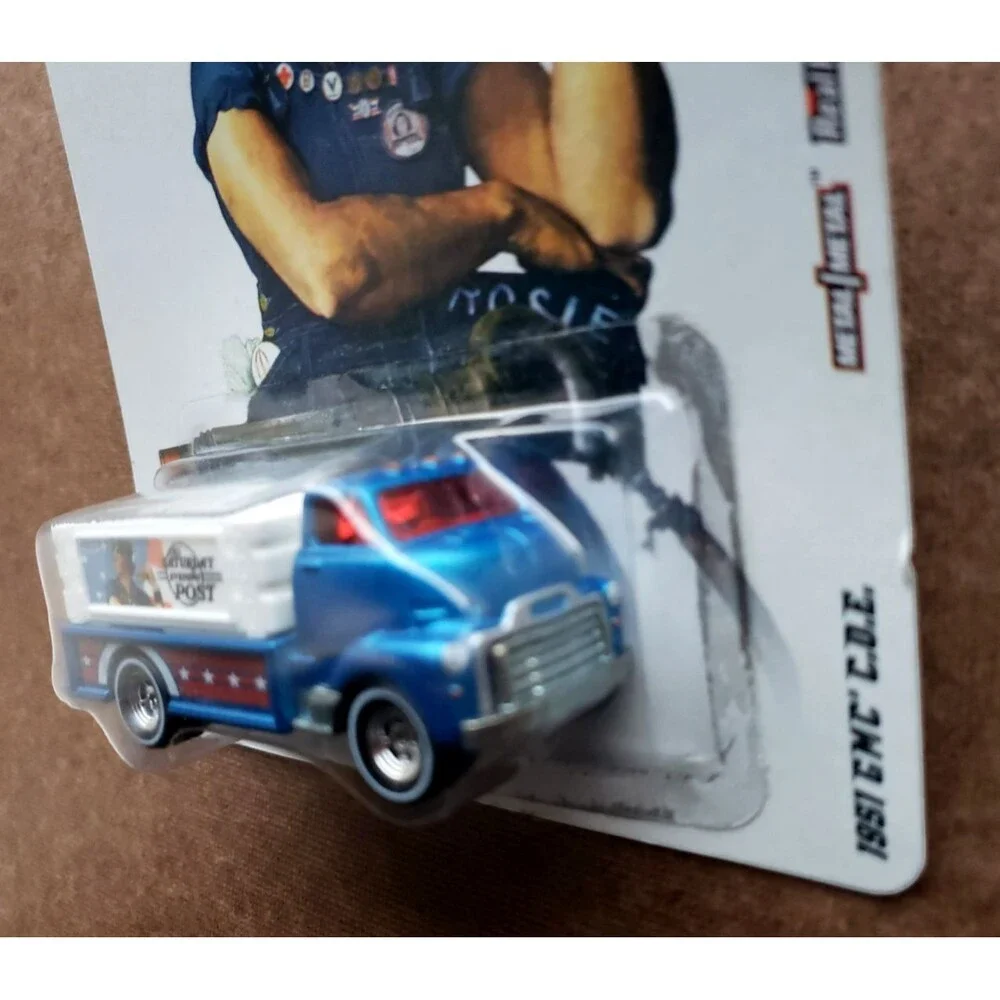 2012 Hot Wheels 1951 GMC C.O.E. Blue Nostalgic Brands Saturday Evening Post WWRR